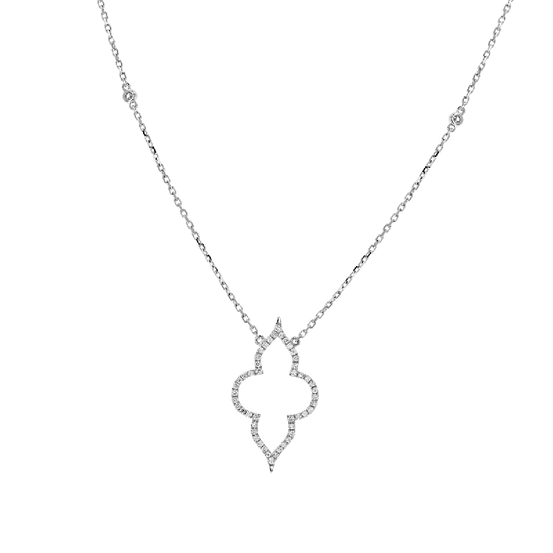 14KT White Gold .40 CTW Diamond Moroccan Pendant