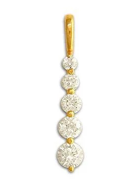 14KT YELLOW GOLD 5 STONE JOURNEY CZ PENDANT