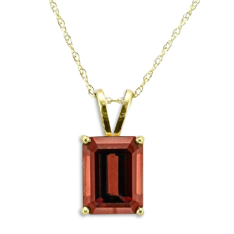 14KT YELLOW GOLD EMERALD GARNET NECKLACE