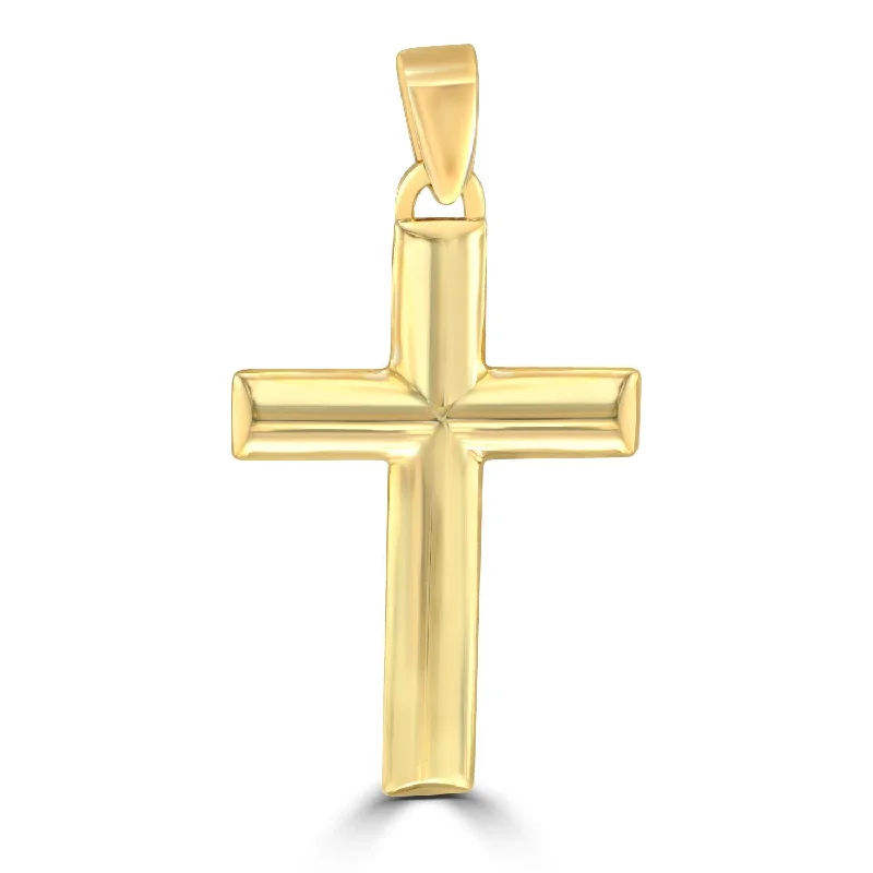 14KT Yellow Gold Large High Polished Cross