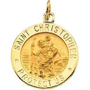 14KT YELLOW GOLD ST. CHRISTOPHER MEDAL