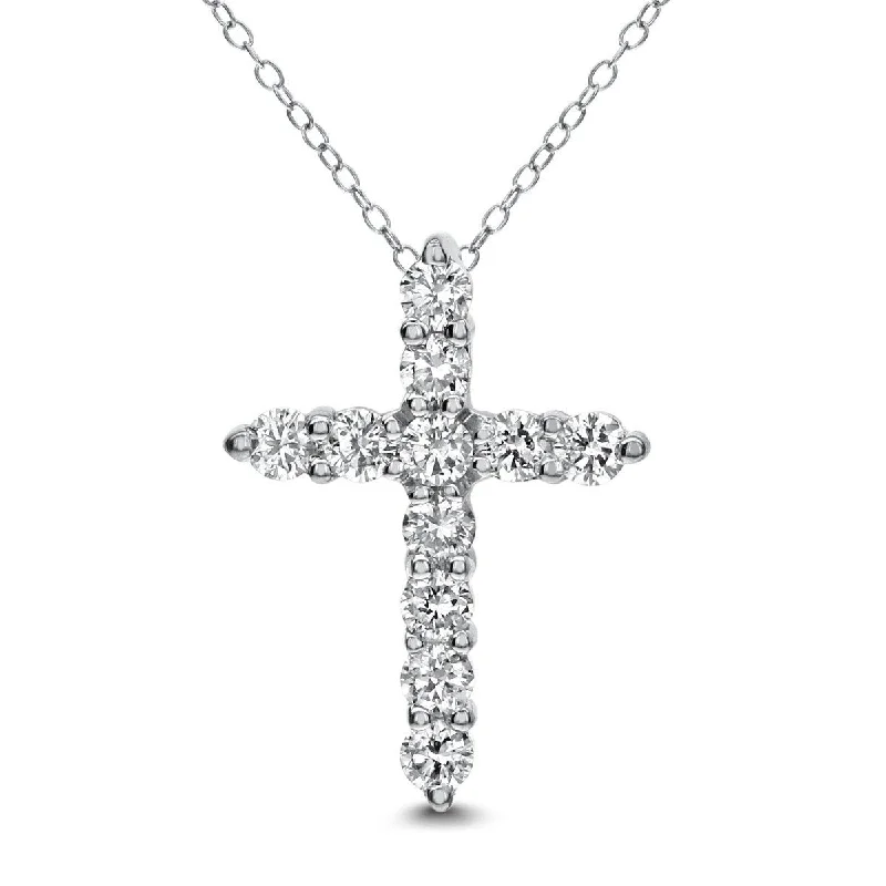 18KT GOLD 1/2 CTW DIAMOND CROSS PENDANT