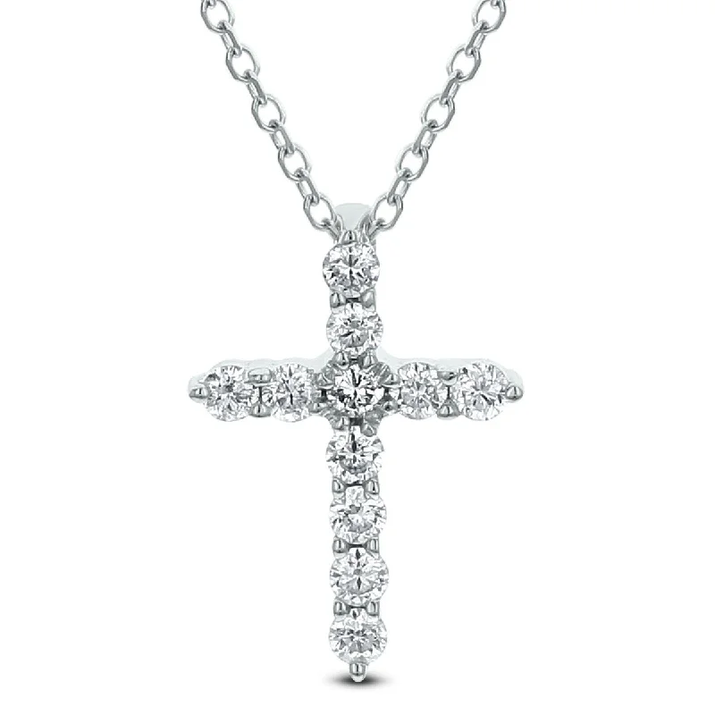 18KT GOLD 1/5 CTW DIAMOND CROSS PENDANT