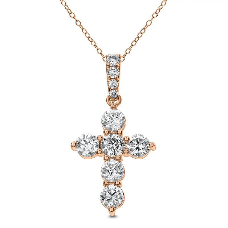 18KT Gold 1 CTW Diamond Cross Pendant