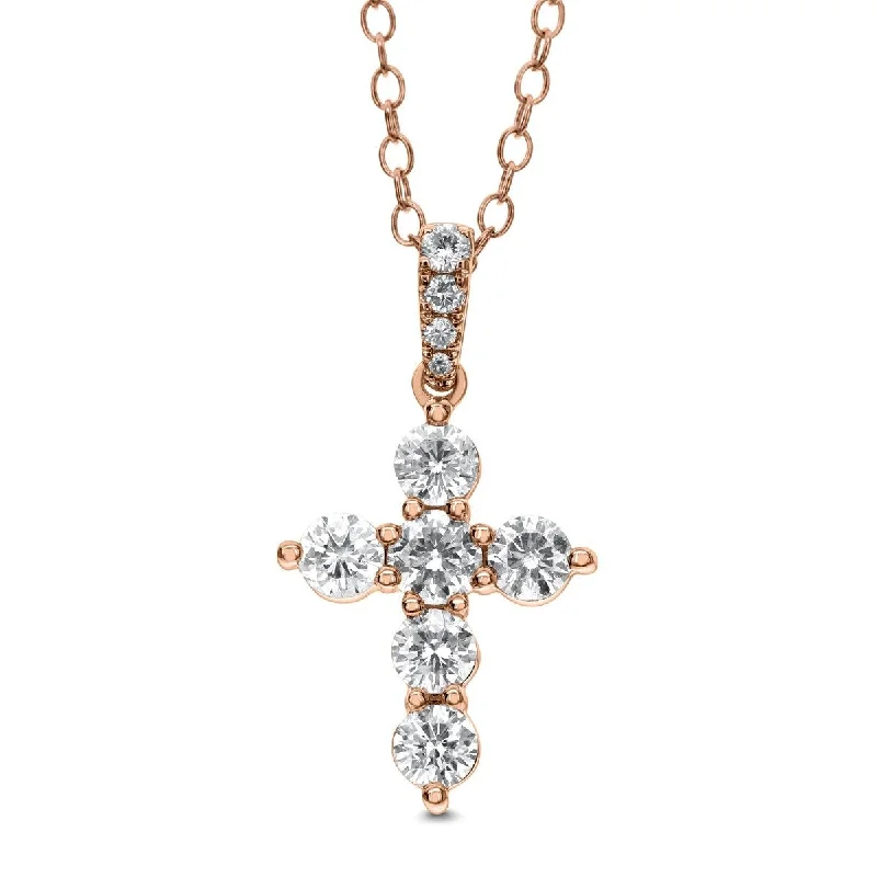 18KT GOLD 3/4 CTW DIAMOND CROSS PENDANT