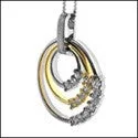 Cubic Zirconia Cz 0.45 TCW Two Tone Pave Pendant