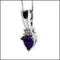 Cubic Zirconia Cz 1.5 Amethyst Trillion Bail Pendant