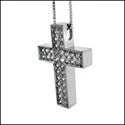 Cubic Zirconia Cz 1 Ct Round Pave Cross Pendant