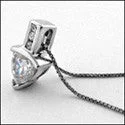 Cubic Zirconia Cz 1 Ct Triangle Channel Bail Pendant