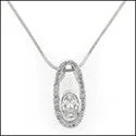 Cubic Zirconia Cz 2 Ct Oval Pendant