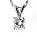 Cubic Zirconia Cz 2 Ct Round Basket 4 Prong Pendant