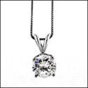 Cubic Zirconia Cz 2 Ct Round Solitaire Pendant