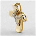 Cubic Zirconia Cz .25 TCW Two Tone Gold Cross Pendant