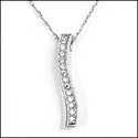 Cubic Zirconia Cz .26 TCW Curve Pendant