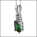 Cubic Zirconia Cz 3 Ct Emerald Color Ct Pendant