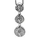 Cubic Zirconia Cz 3 Round Pave Set Half Globes Pendant