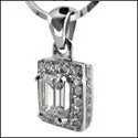 Cubic Zirconia Cz 5.Ct Emerald Pave Pendant