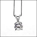 Cubic Zirconia Cz .50 Round Solitaire Pendant