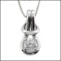 Cubic Zirconia Cz .75 Round Tiffany's Knot Pendant