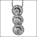 Cubic Zirconia Cz .85 TCW Round Bezel Ct Pave Pendant