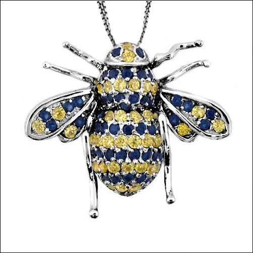 Cubic Zirconia CZ BandEE Charm Canary Ct Sapphire Pave Pendant