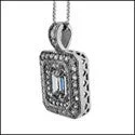 Cubic Zirconia Cz Emerald Round Pendant