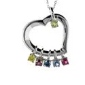 Cubic Zirconia Cz Heart Birth Pendant