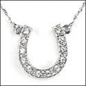 Cubic Zirconia Cz Horse Shoe .60 Pendant