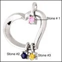 Cubic Zirconia Cz Mo rs Day Gift Birth Heart Pendant