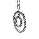 Cubic Zirconia Cz Oval Halo Pave Set Pendant