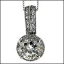 Cubic Zirconia Cz Round 1 Ct Pave Ct Bail Pendant