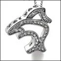 Cubic Zirconia Cz Shark Charm Pendant