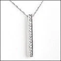 Cubic Zirconia Cz Straight Line Of Pave Set Stone s Pendant