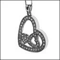 Cubic Zirconia Cz Two Hearts as One Pendant