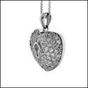 Cubic Zirconia Cz Two Tone Heart Shaped Lock Pendant