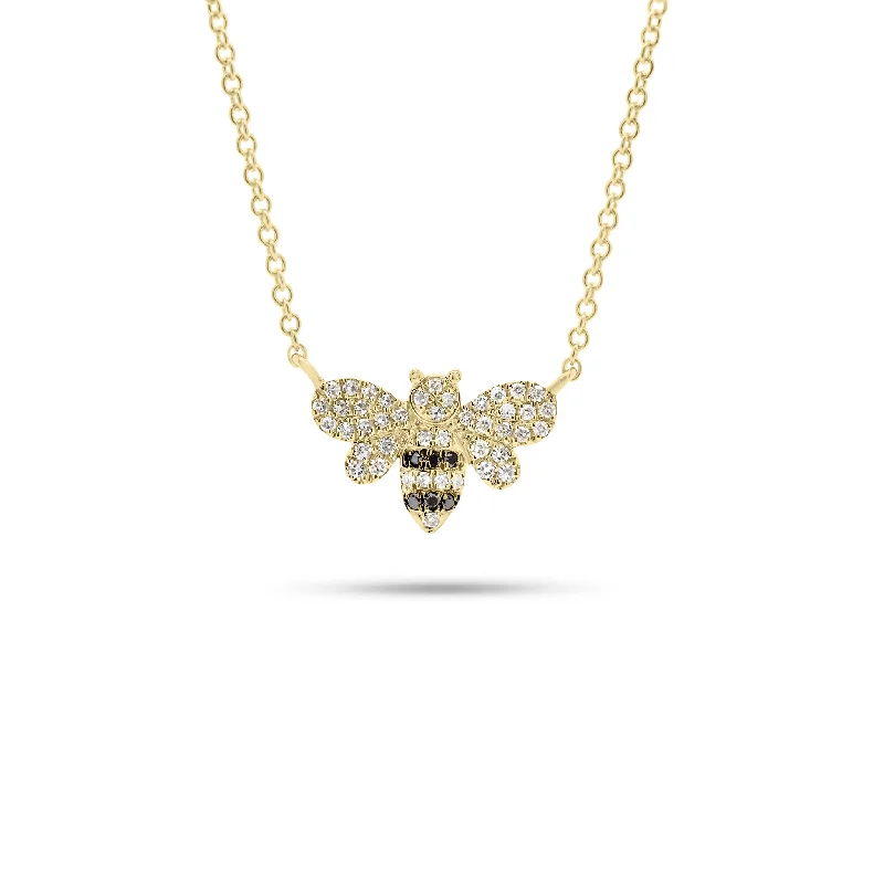 Diamond Bee Pendant Necklace