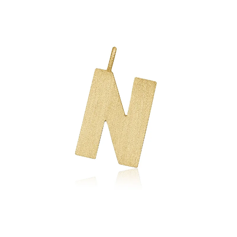 Letter N 18K Gold Pendant