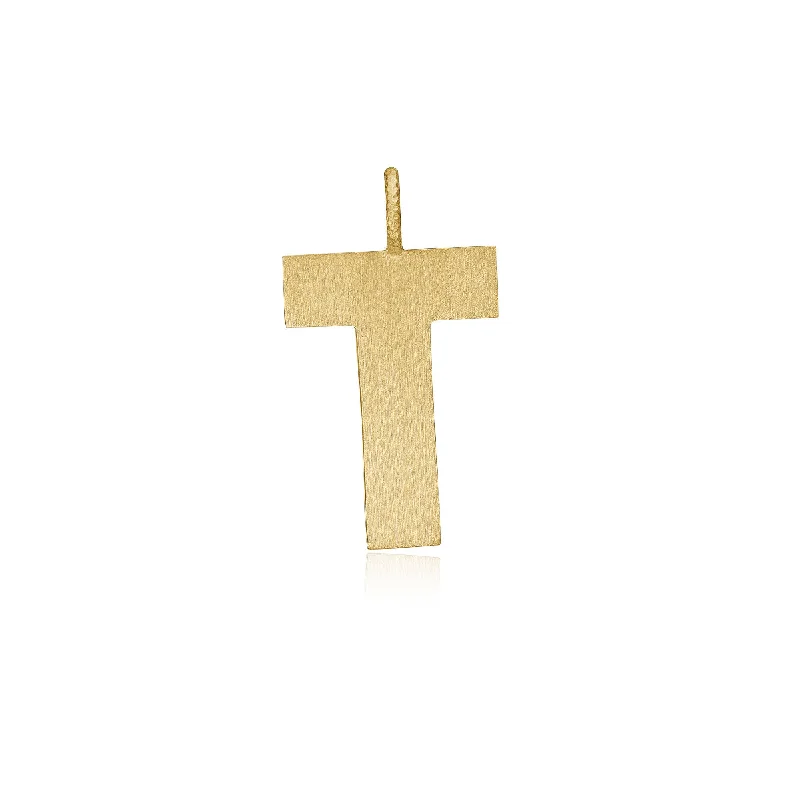 Letter T 18K Gold Pendant