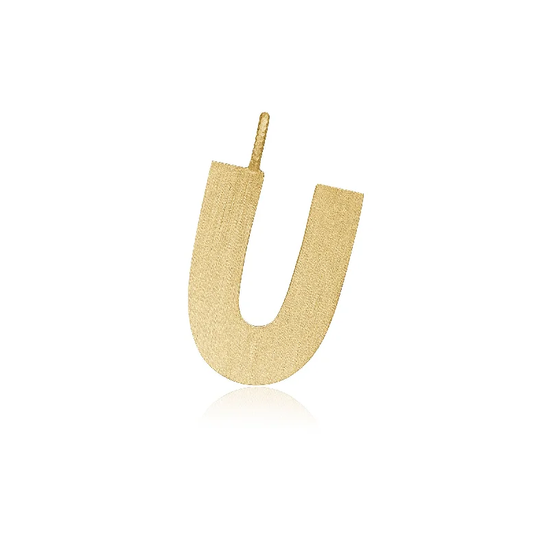 Letter U 18K Gold Pendant