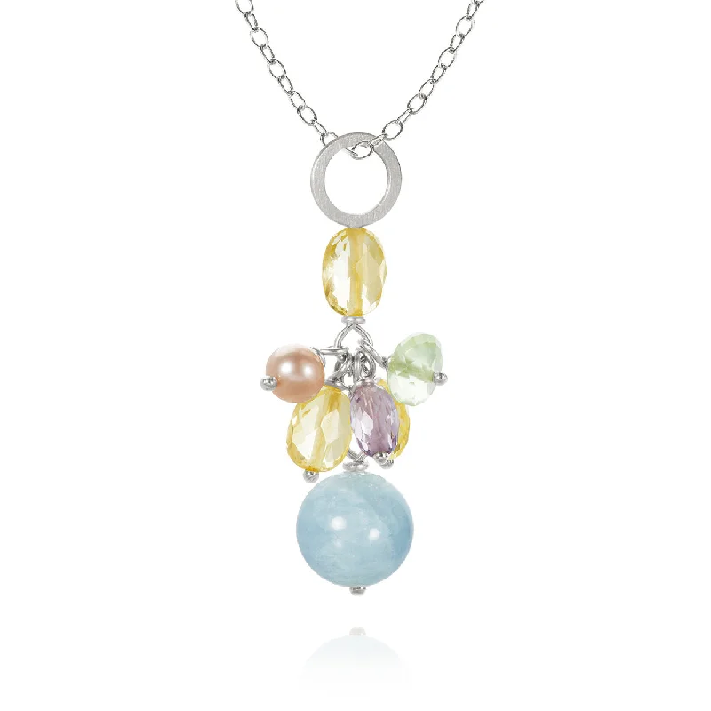 Piccolo Silver Necklace w. Gemstones