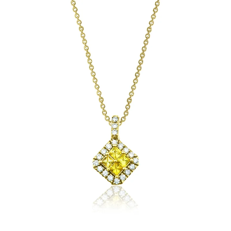 Fortuna Amarillo 18K Gold Necklace w. Diamonds & Sapphires