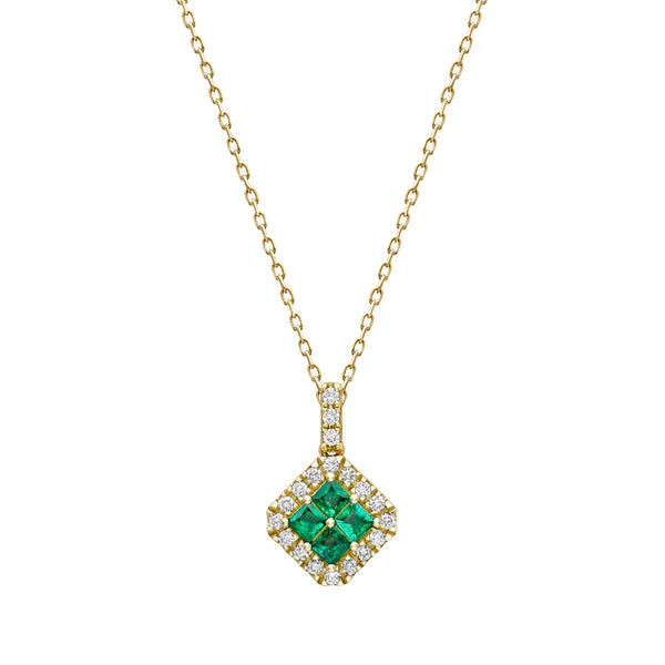 Fortuna Verde 18K Gold Necklace w. Emeralds & Diamonds