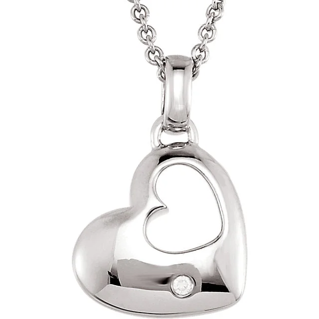 Heart Cutout Diamond Pendant