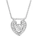 Heart Pendant With Cubic Zirconia Stones with 16 inch Chain