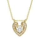 Heart Shaped Yellow Gold Pendant with 16 inch Chain