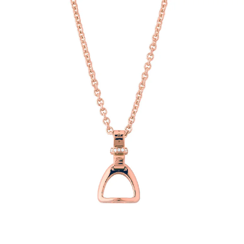 Fiontini 18K Rosegold Pendant w. 7 Diamonds