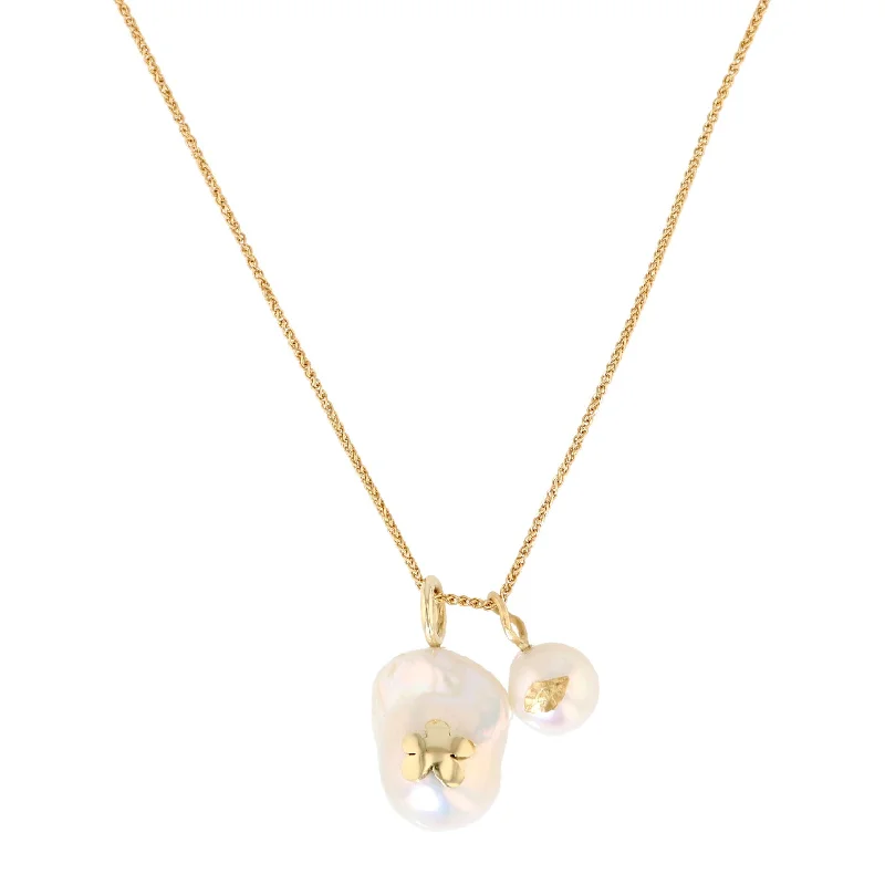 Baroque & Freshwater 14K & 18K Necklace w. Pearls