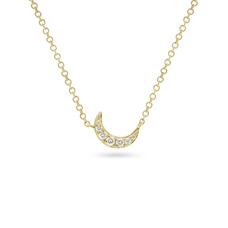 Petite Diamond Crescent Moon Necklace