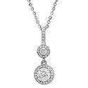 Pendant with High Quality Cubic Zirconia Round Stones in 14K White Gold