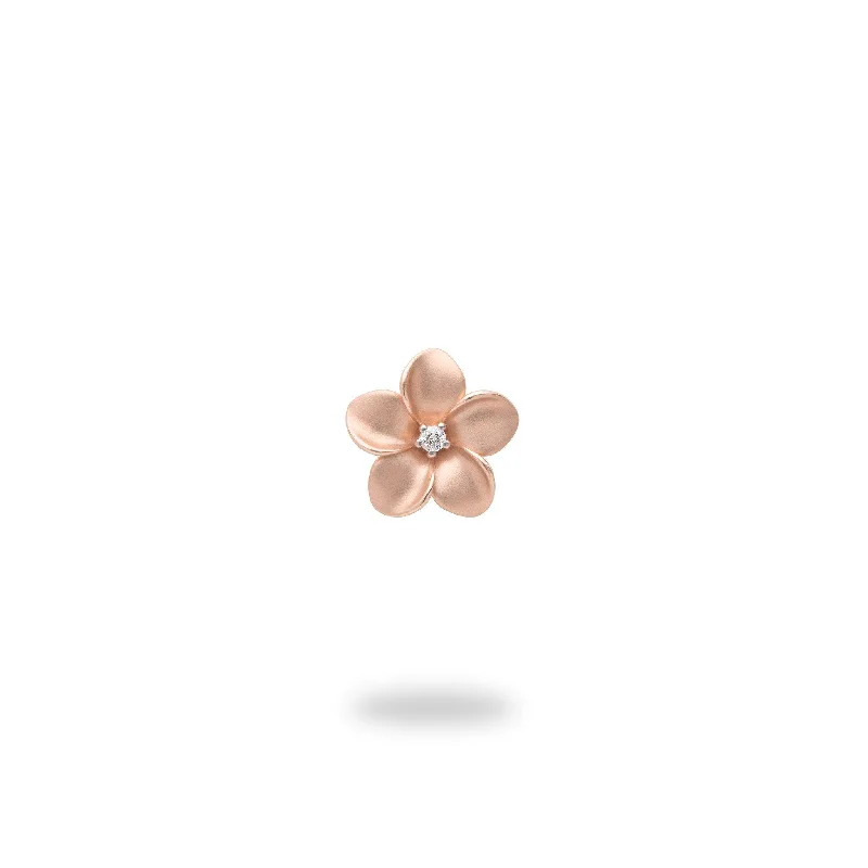 Plumeria Pendant in Rose Gold with Diamond - 9mm